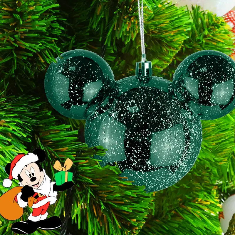 Esfera, Mickey Mouse, Efecto Nevado, Color Verde 1