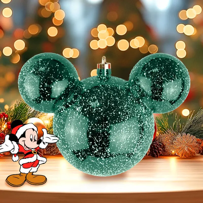 Esfera, Mickey Mouse, Efecto Nevado, Color Verde 2