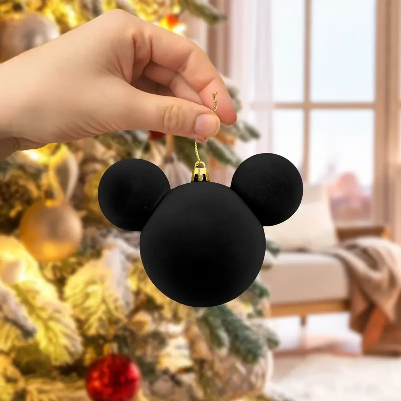 Esfera Navideña De Terciopelo, Mickey, Color Negro 1