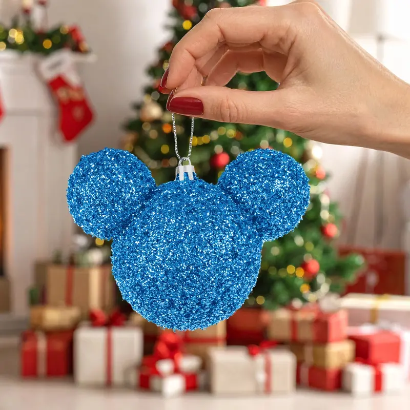 Esfera Navideña De Tinsel, Mickey, Color Azul 1