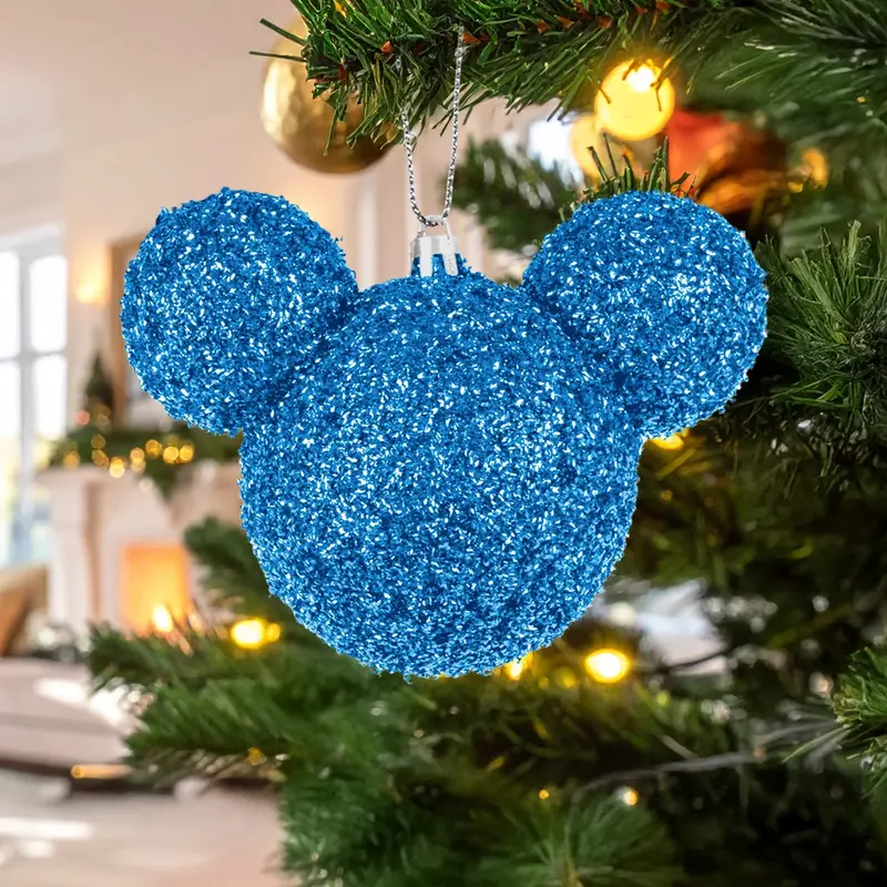 Esfera Navideña De Tinsel, Mickey, Color Azul 2