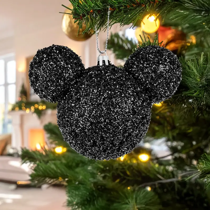 Esfera Navideña De Tinsel, Mickey, Color Negro 2