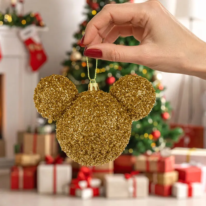 Esfera Navideña De Tinsel, Mickey, Color Oro 1