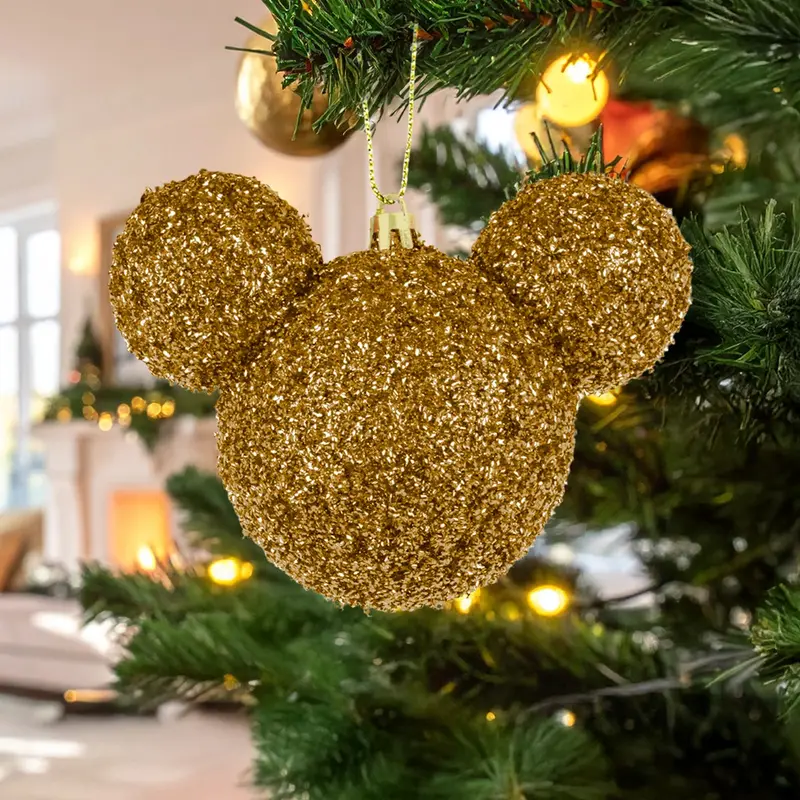 Esfera Navideña De Tinsel, Mickey, Color Oro 2