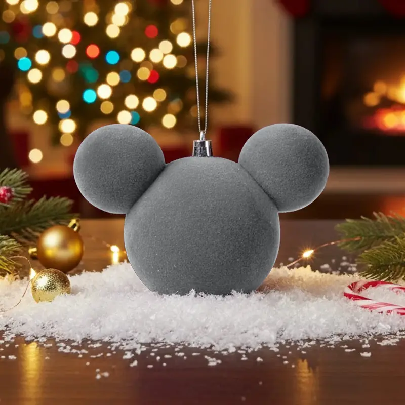Esfera Navideña En Forma De Mickey, Color Gris 2