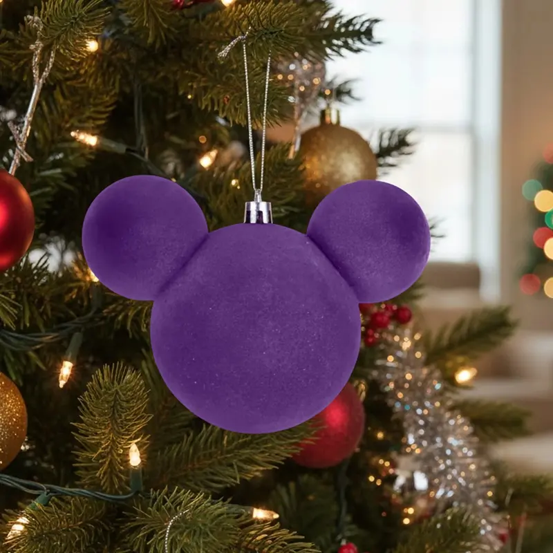 Esfera Navideña En Forma De Mickey, Color Morado 1