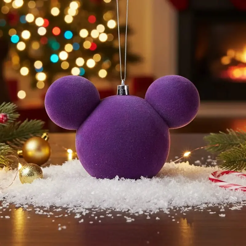 Esfera Navideña En Forma De Mickey, Color Morado 2