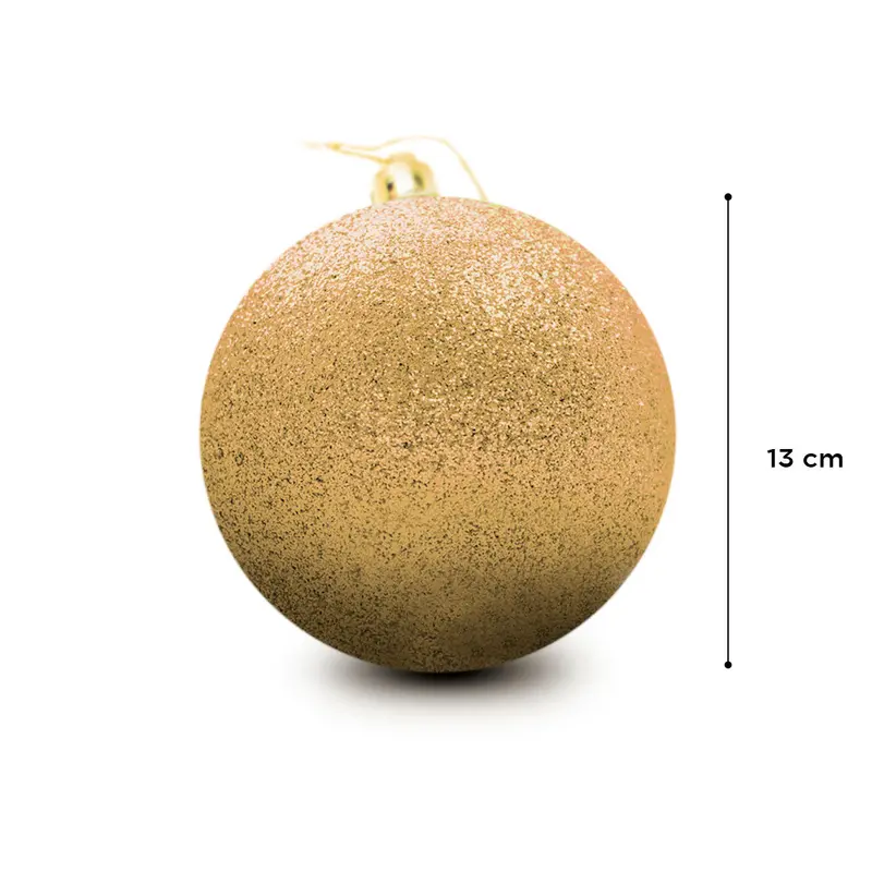 Esfera Navideña Jumbo Color Oro Con Diamantina 2