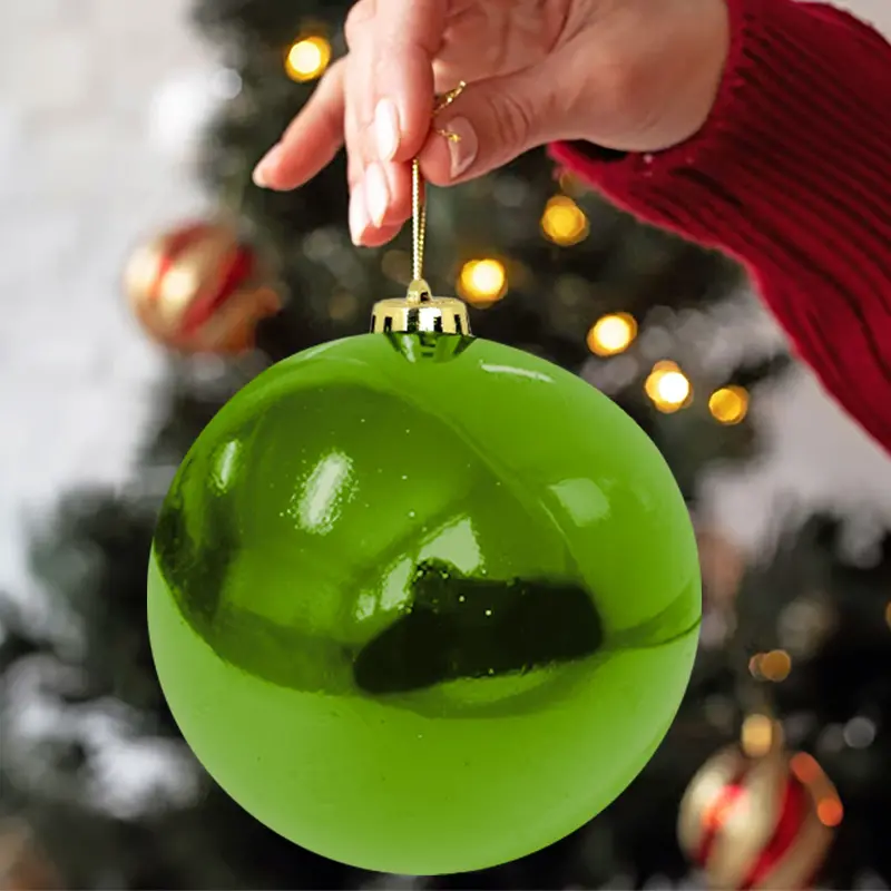 Esfera Navideña Jumbo Color Verde Manzana Brillante 1