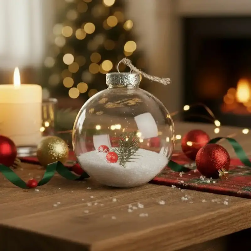 Esfera Transparente Con Escenografía, Nieve 1