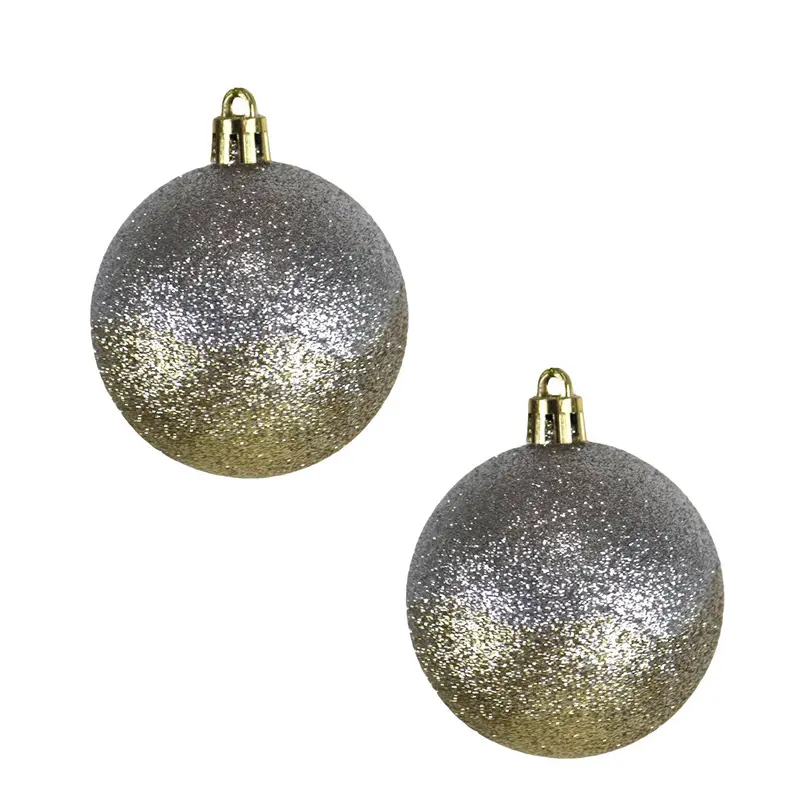 Esferas Bicolor Glitter, Color Dorado Y Negro, 2 Pzas 2