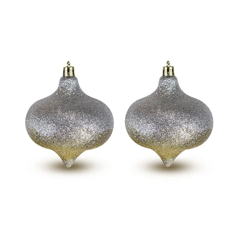 Esferas Bicolor Glitter Onion, Color Negro Y Dorado, 2 Pzas 2