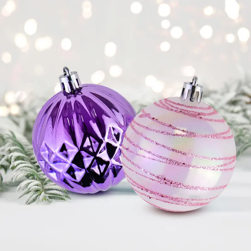 Esferas Decorativas Color Rosa Y Morado 1