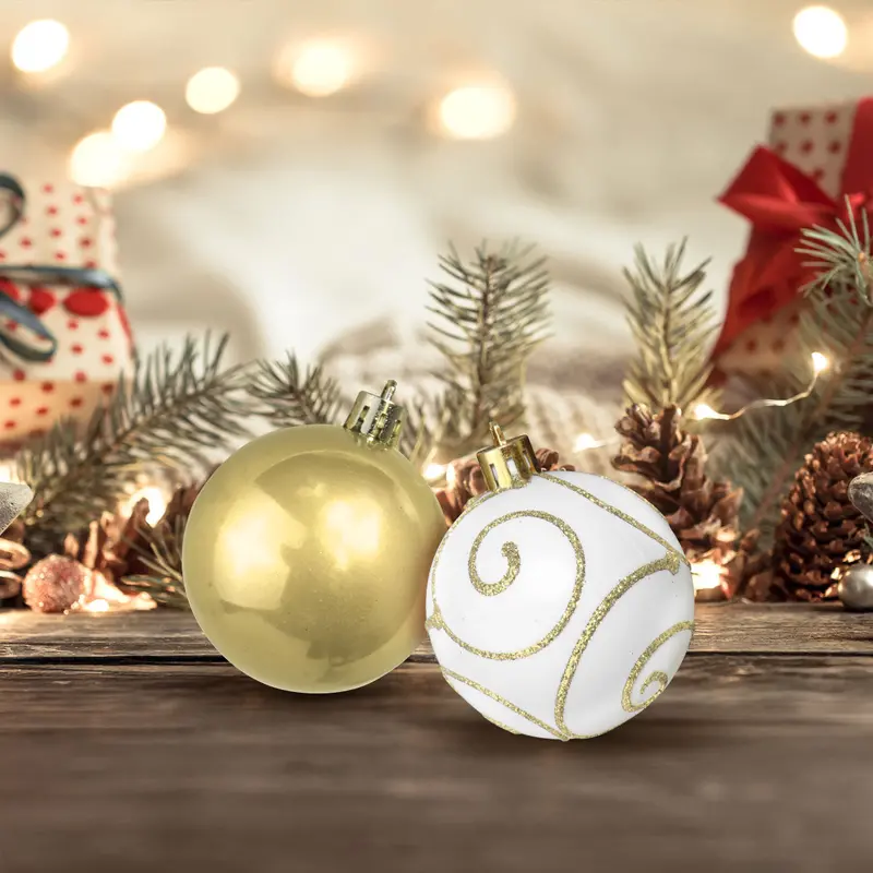 Esferas Navideñas Classic Color Oro, 2Pzas 2