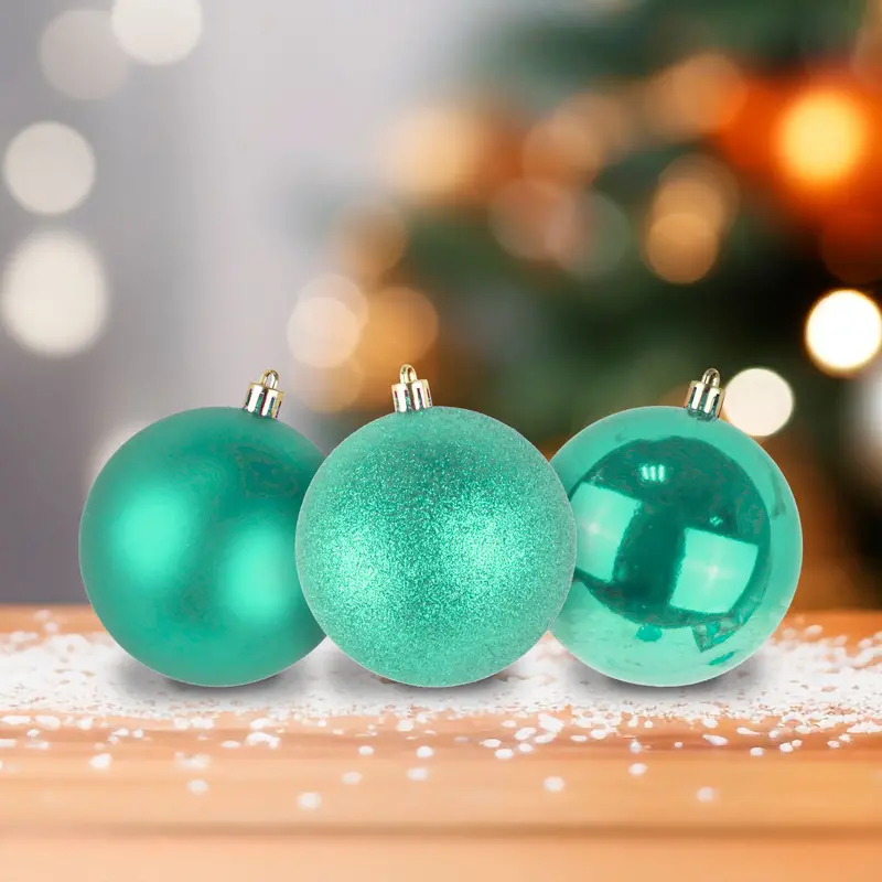Esferas Navideñas Color Menta, 3Pzas 2