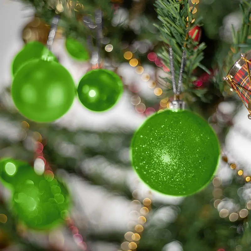 Esferas Navideñas Color Verde, 9 Pzas. 1