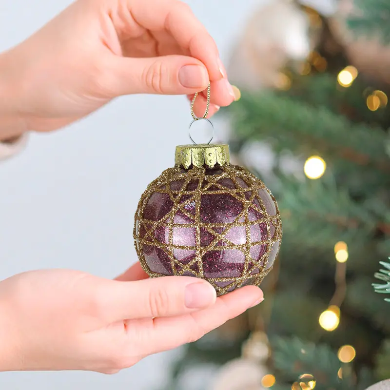 Esferas Navideñas Con Diseño En Glitter, 2 Pzas 2