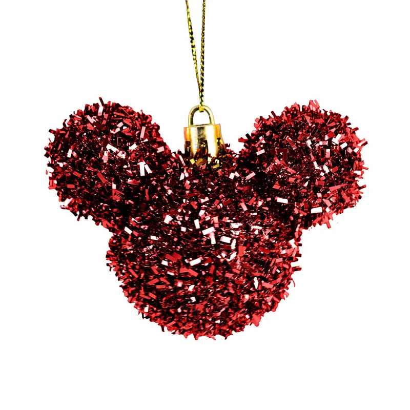 Esferas Tinsel De Mickey, 2 Pzas, Color Rojo 2