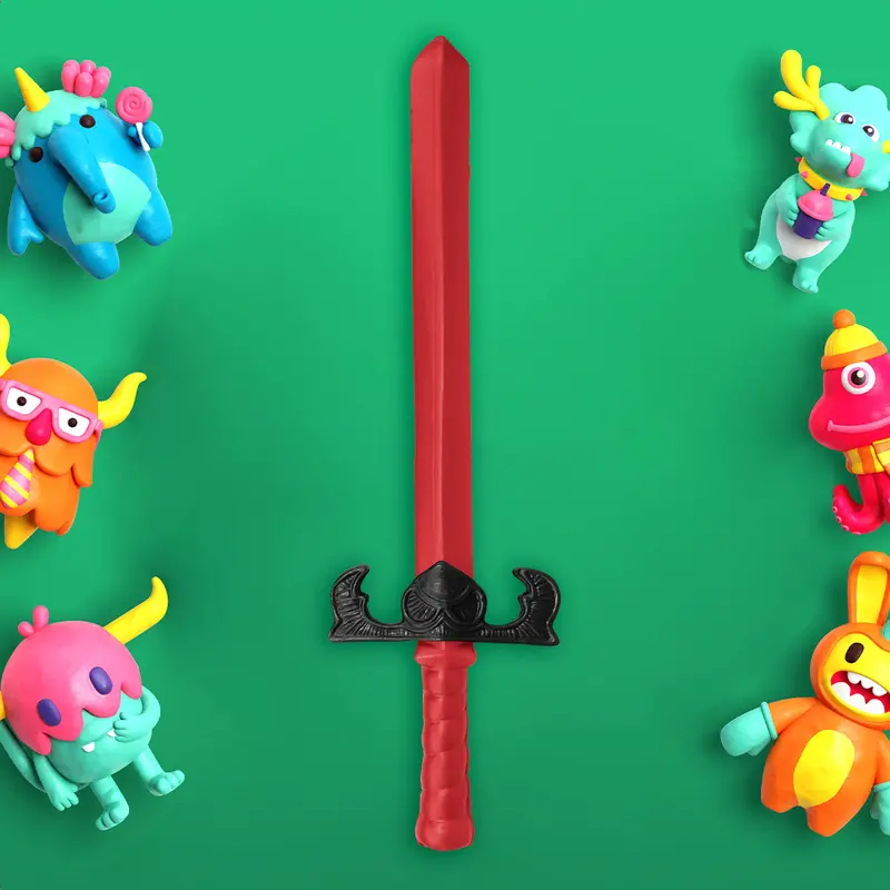 Espada De Plástico De Juguete, Color Rojo, 48 Cm 2