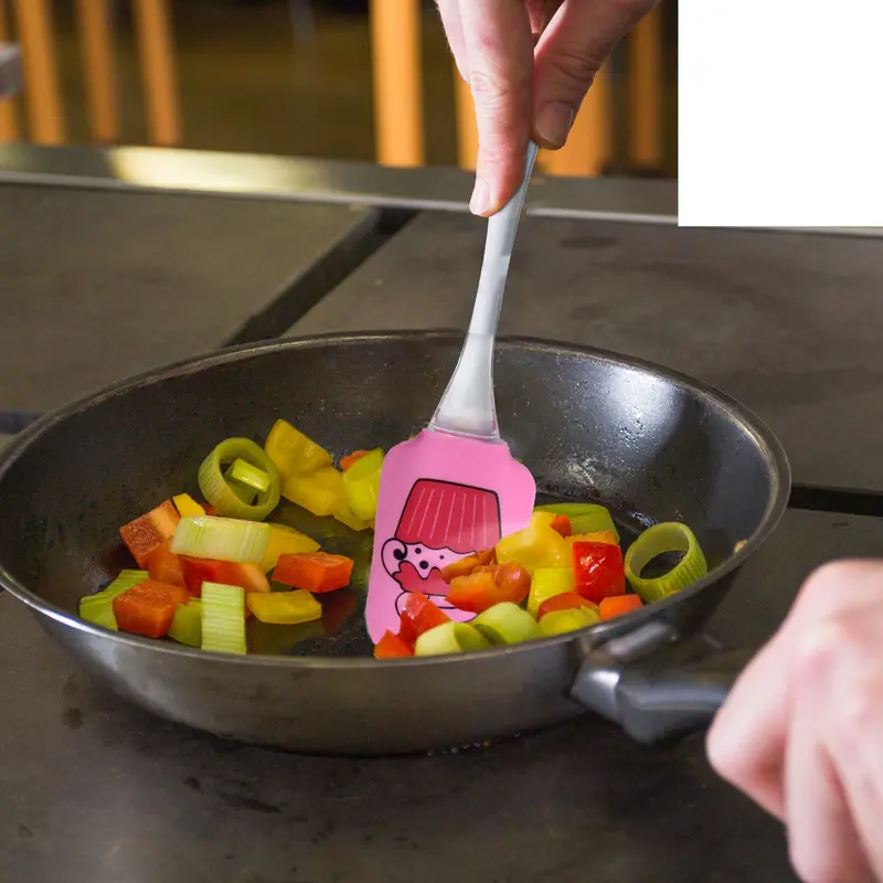 Espátula De Silicona Color Rosa Para Cocina 1