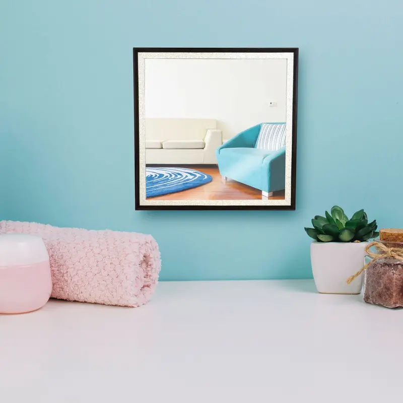 Espejo De Pared Con Marco Color Negro Con Beige 2
