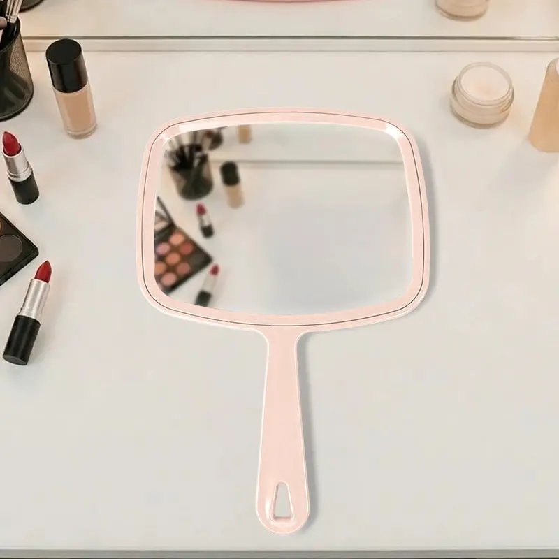 Espejo Rectangular De Mano, Color Crema 1