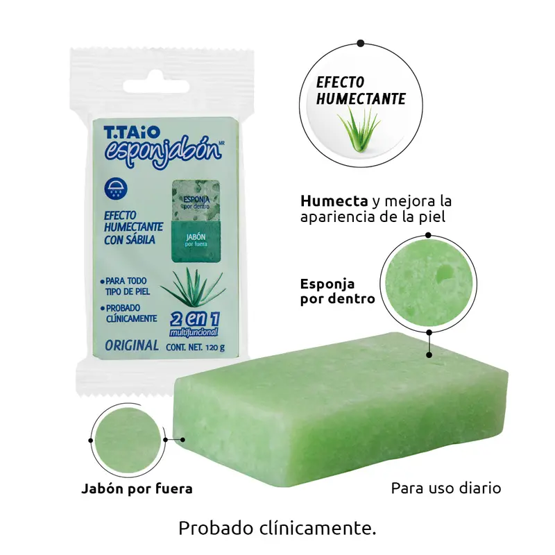 Esponjabón Humectante Con Sábila 120G 2