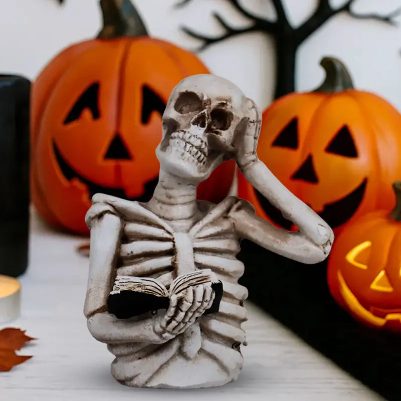 Esqueleto Pensando, Figura De Cerámica, Halloween 1