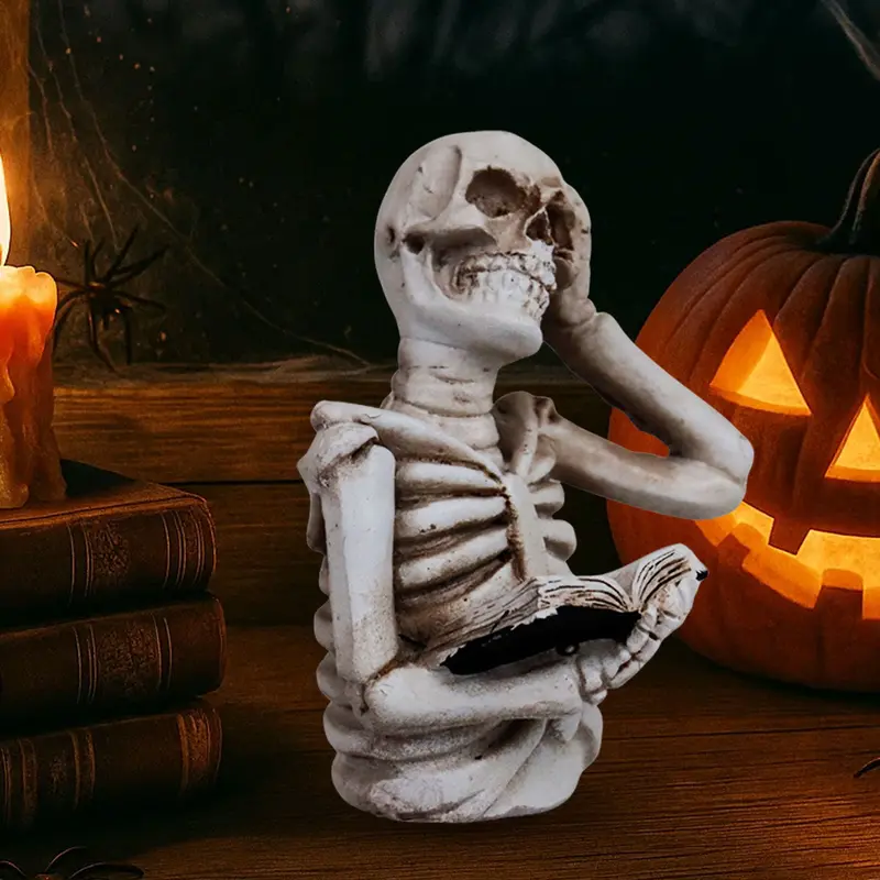 Esqueleto Pensando, Figura De Cerámica, Halloween 2