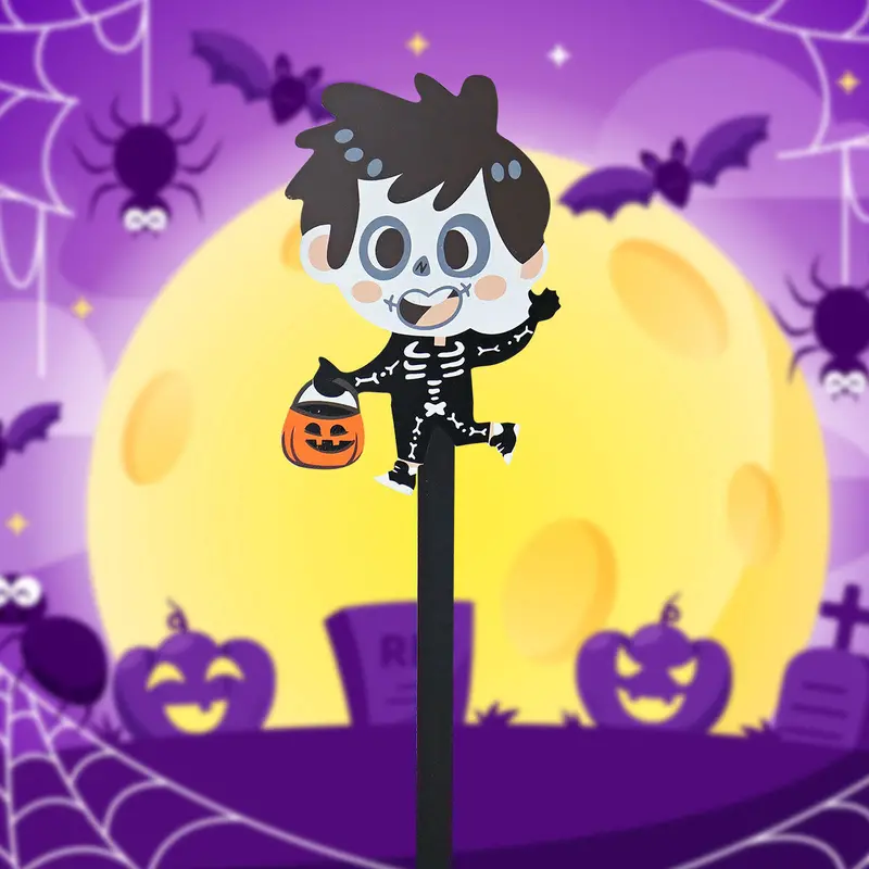 Estaca Decorativa Con Diseño De Esqueleto Para Halloween 2