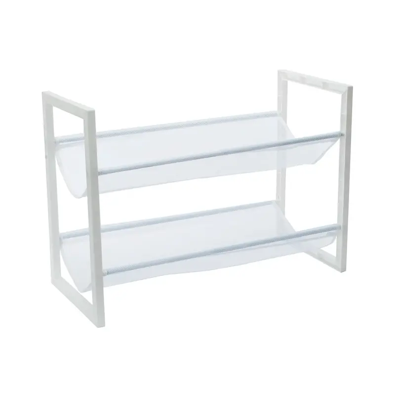 Estante De Almacenamiento De Tela De 2 Niveles, Room2room, Color Blanco 1