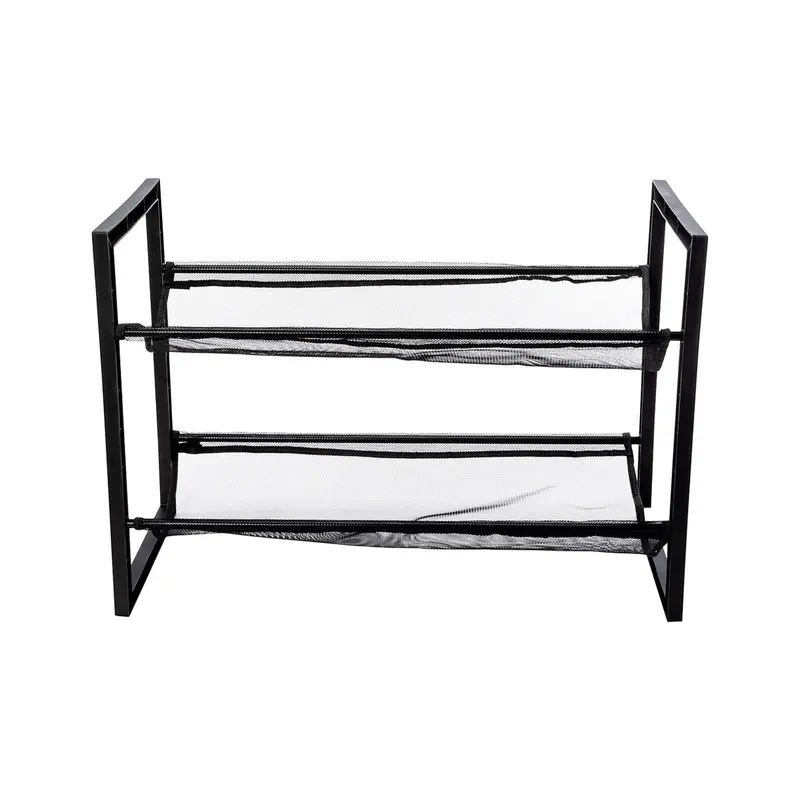 Estante De Almacenamiento De Tela De 2 Niveles, Room2room, Color Negro 1