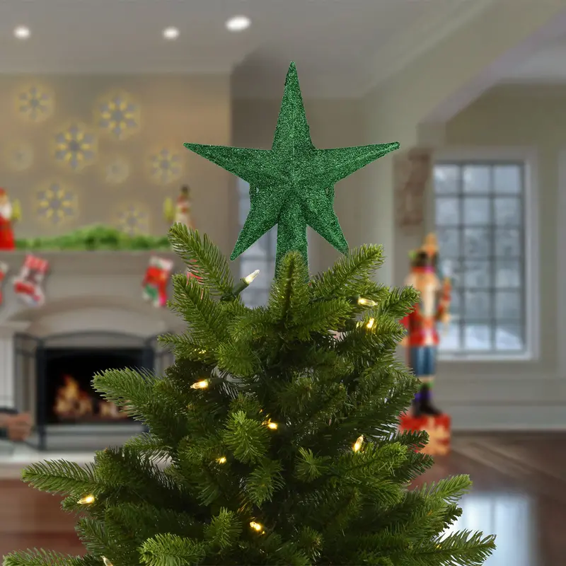 Estrella Brillante, Color Verde, Punta De Árbol De Navidad 1