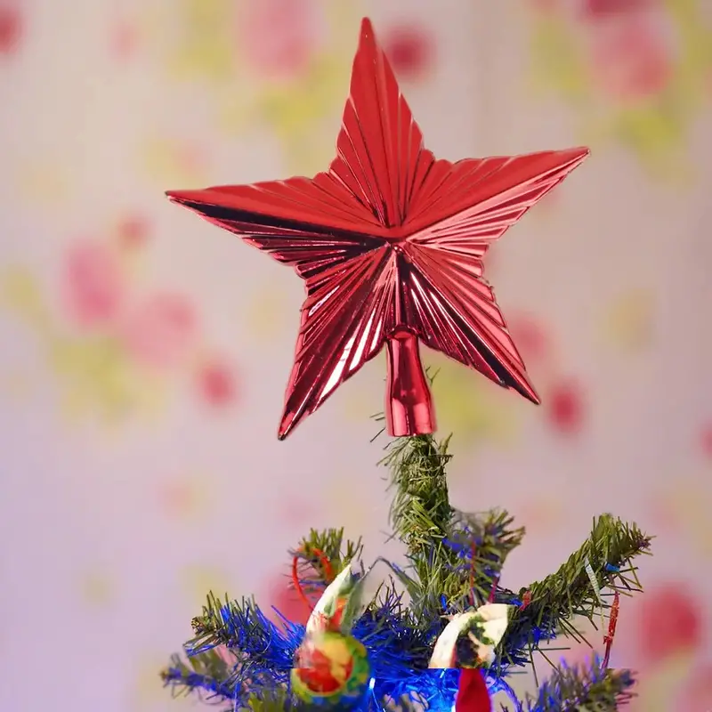 Estrella Color Rojo Para Punta De Árbol De Navidad 2
