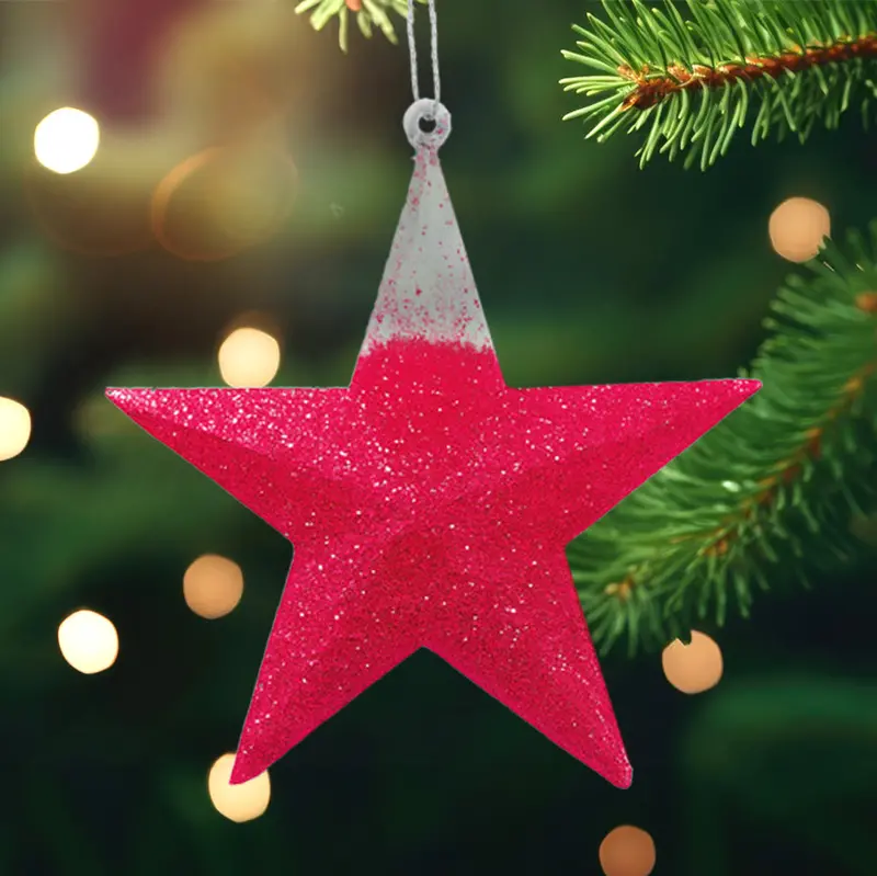 Estrella, Decoración Colgante, Glitter, 2 Pzas 1