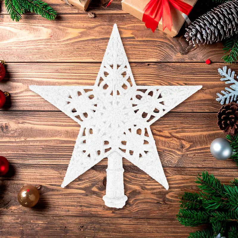 Estrella, Punta De Árbol De Navidad, Color Blanco 2