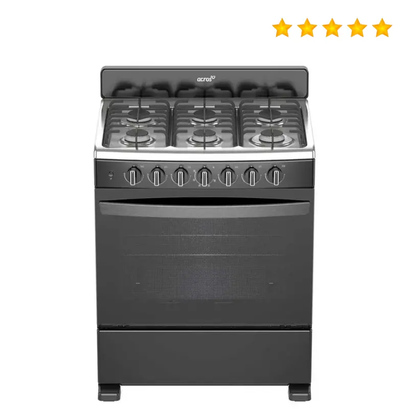 Estufa Acros Afr4112b 30" Negro Encendido Electrónico, Cubierta De Acero* 1