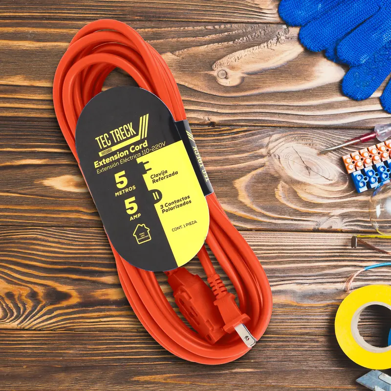 Extensión Eléctrica, 3 M, Color Naranja 1