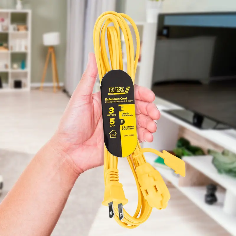 Extensión Eléctrica Con 2 Contactos, Color Amarillo 1