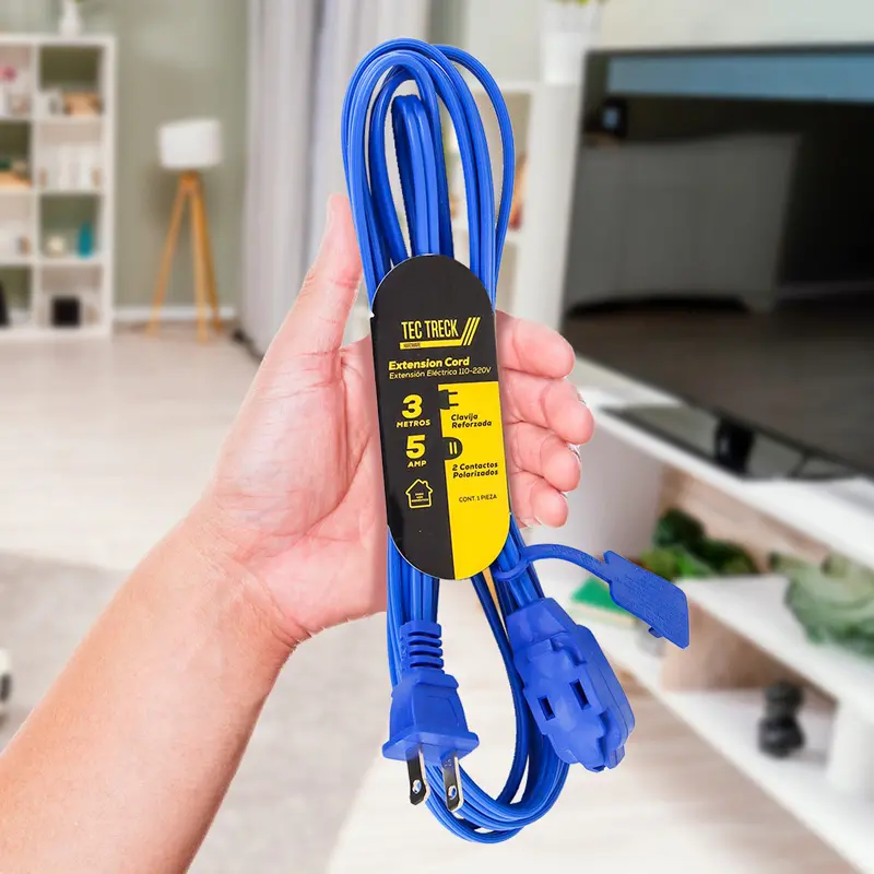 Extensión Eléctrica Con 2 Contactos, Color Azul 1