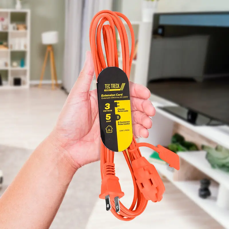 Extensión Eléctrica Con 2 Contactos, Color Naranja 1