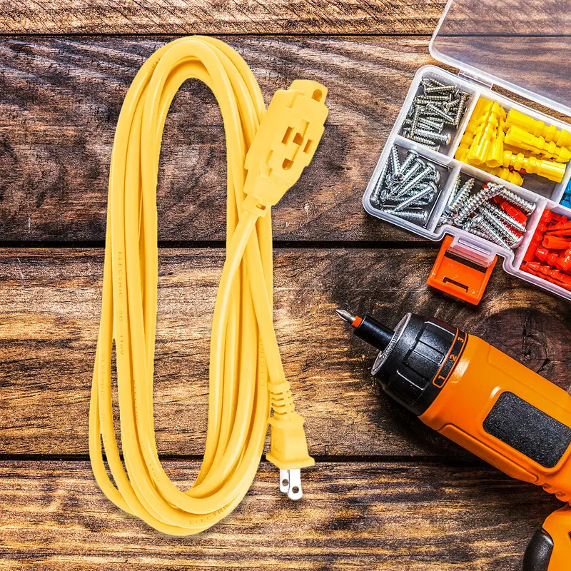 Extensión Eléctrica Con 3 Contactos, 4 Metros, Color Amarillo 2