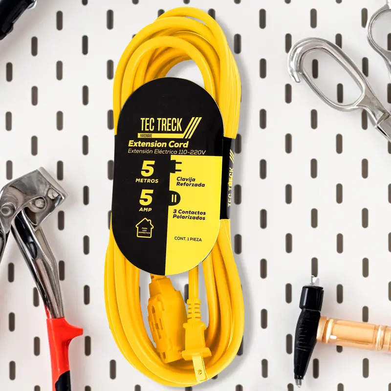 Extensión Eléctrica Con 3 Contactos, Color Amarillo 1