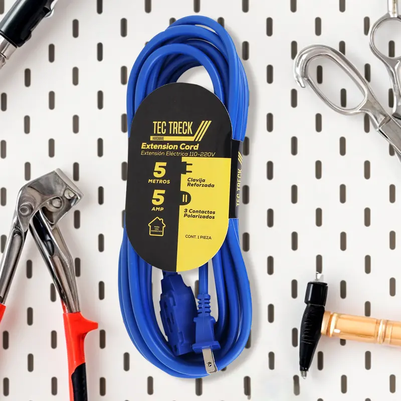 Extensión Eléctrica Con 3 Contactos, Color Azul Rey 1
