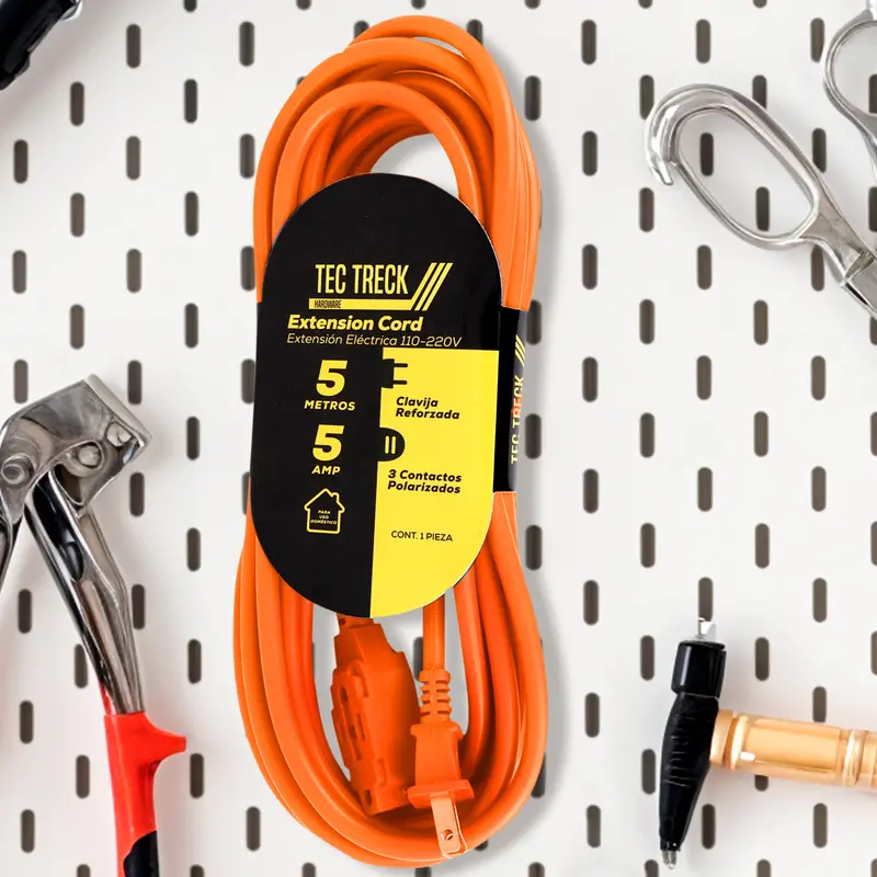 Extensión Eléctrica Con 3 Contactos, Color Naranja 1