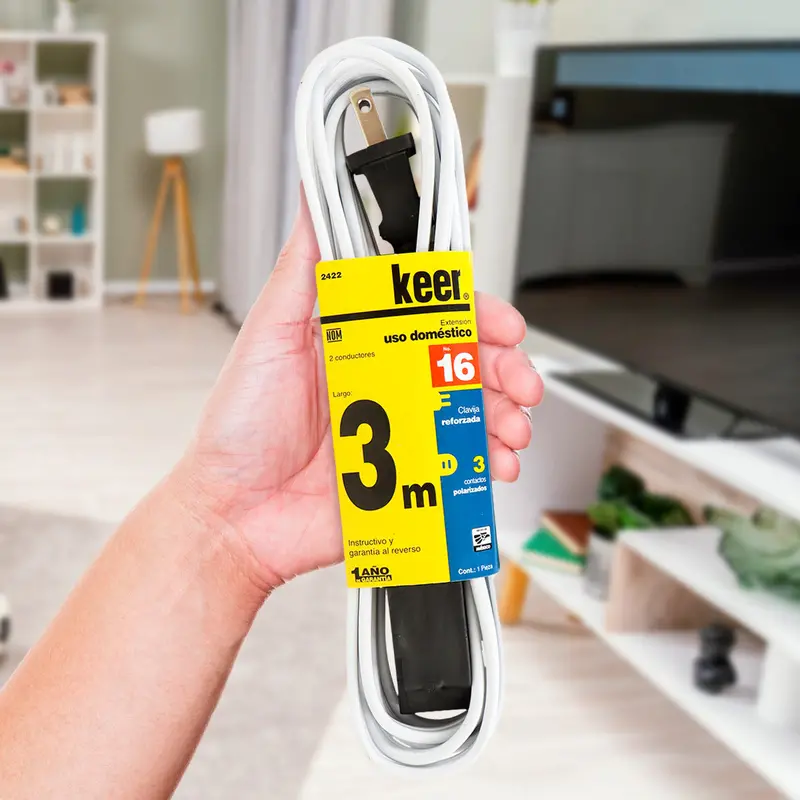 Extensión Eléctrica Con 3 Contactos Polarizados 1