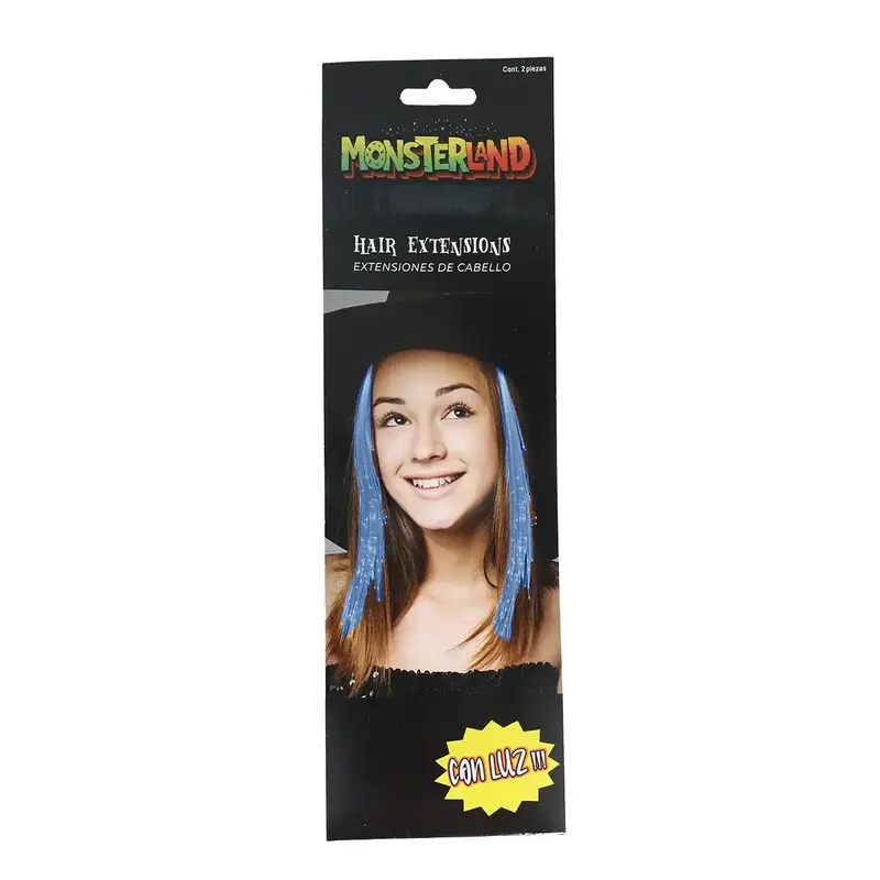 Extensiones De Cabello Color Azul Con Luz 2