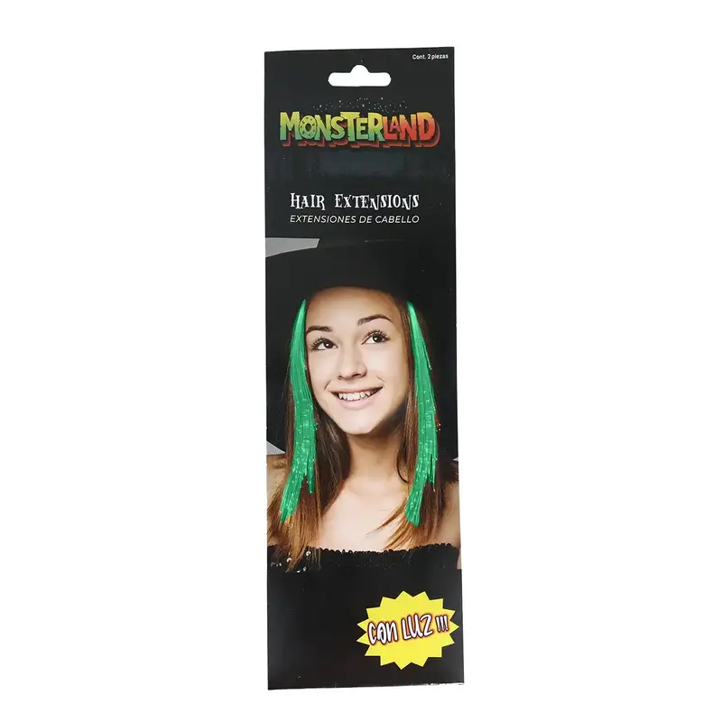 Extensiones De Cabello Color Verde Con Luz 1
