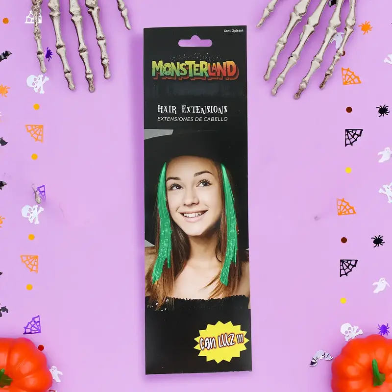 Extensiones De Cabello Color Verde Con Luz 2