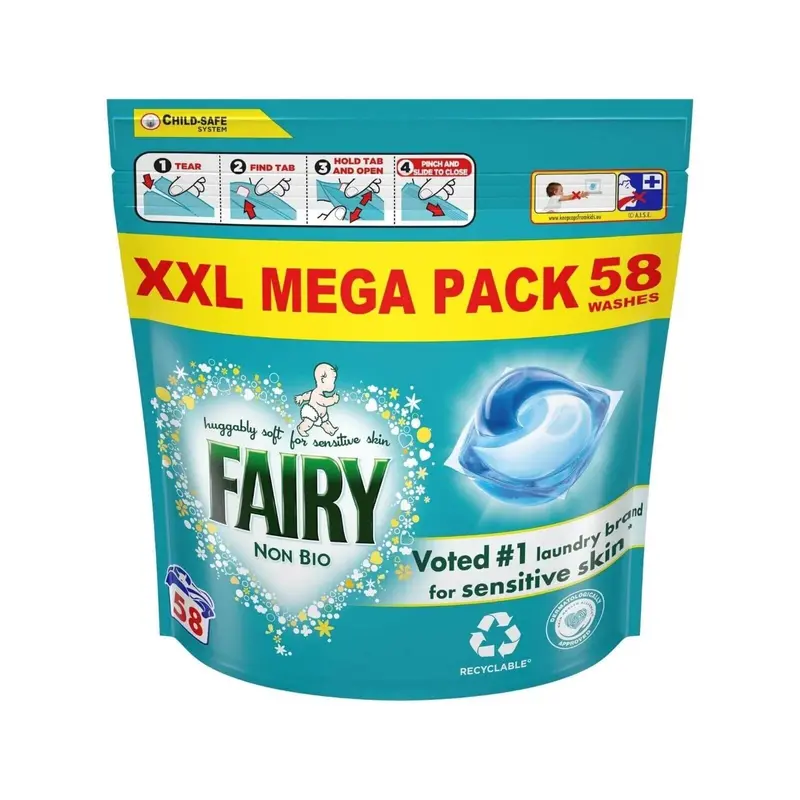Fairy Non Bio Pods For Sensitive Skin 58 Tablets 1